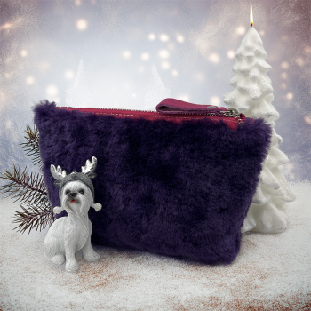 Bonnie Porchette Bag, Clutch Alice, Lampskin purple, winter style